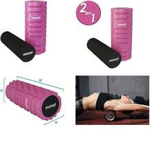 MONZ, Massage Roller Classic 2 in 1, Foam Roller para Masaje Corporal, Relajacin de Msculos, Masaje a Nivel Miofascial. - rosa-negro - Ver 1