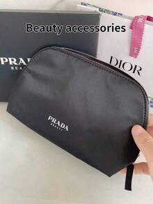 Prada Czarna, przenośna, minimalistyczna kosmetyczka, odpowiednia do podróży - Czarne - Zobacz 5