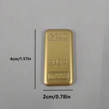 一件逼真的锌合金金条复制品,采用纯锌合金底座,饰以优雅的金色涂层,光泽亮丽,精致考究,重现了金条的奢华质感,展现高端美感,适合作为客厅、书房、办公桌的装饰品。 - 金色 - 查看 6