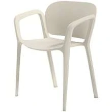 Set Of 4 Stackable, Weather-Resistant Plastic Garden Chairs With Armrests And Backrest, Supporting A Load Of Up To 120 Kg. - White - View 8