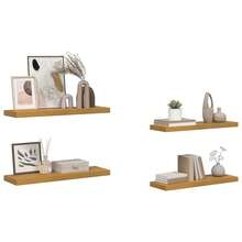 vidaXL Étagère Murale 4 pcs Beige 90 x 23,5 x 4 cm Bois d'ingénierie - Beige - Voir 3