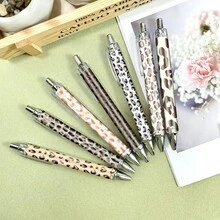 1pc Leopard Print Ballpoint Pen, Cheetah Pattern Writing Pen, Cute Black Ink Fine Tip, Smooth Writing, Perfect Gift For Women, Suitable For Home And Office Use - Multicolor - View 6