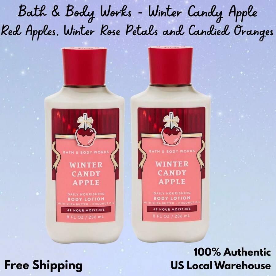 Bath & Body Works Bath And Body Works BBW Full Size Body LOTION VALUE SET Duo Set 8oz - 2 Pack - Winter Candy Apple - View 1
