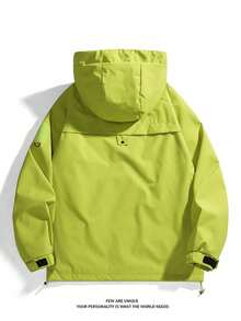 Women's Lightweight Loose Hooded Jacket, Long Sleeve Spring Outerwear - Lime Green - View 6