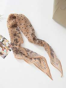 FADZOYLE 1pc Colorful Paisley Print Scarf Headscarf For Women, Warm Headwrap For Daily Wear, Abaya Headscarf, Decor For Dresses, Parties, Travels, Gifts - Multicolor - View 10