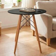 Mesa Comedor Estilo Eames Comedor Laminada Antecomedor Mesa Eames Redonda Desayunador para 2 o 3 Personas Mesa para Hogar y Mesa de Trabajo para Oficina (Negro 60 * 60) - Negro 60*60 - Ver 9