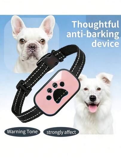 Automatic Dog Training Collar, Vibration & Ultrasonic Anti-Bark Control Device, USB Rechargeable Smart Collar For Dog Training, No Shock - Won't Harm Dogs, Adjustable Size Suitable For Small, Medium And Large Dogs, Charging Cable Included (No Adapter)