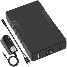 Banco de energía portátil de carga rápida de 12V 6000mAh con células de ión de litio, paneles solares con salida de CC y USB, regalo del Día de San Valentín - Negro - - Ver 2
