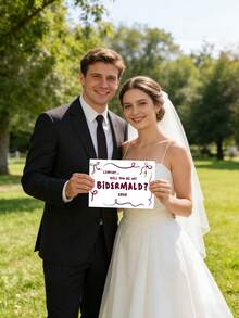 1 Thiệp Chúc Mừng Cưới Cá Nhân Hóa Sang Trọng - Giấy chất lượng cao, Thiết Kế Cô Dâu Chú Rể Lãng Mạn, Lời Chúc Mừng và Kỷ Niệm Đám Cưới, Quà Cưới, Thiết Kế Hoa Văn Trang Trí, Tiệc Cưới, Thiệp Mời Phù Dâu Tùy Chỉnh, Quà Tặng Cá Nhân Hóa, Quà Cưới - Nhiều màu - Xem 3