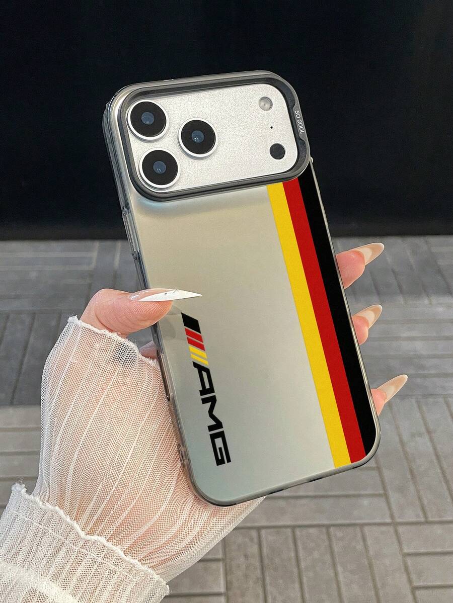 Ốp điện thoại cao cấp in chữ, chống rơi vỡ, họa tiết sọc ba màu với mặt lưng mờ chống sốc, bảo vệ toàn diện điện thoại cứng cáp, tương thích với điện thoại . - màu đen - Xem 1