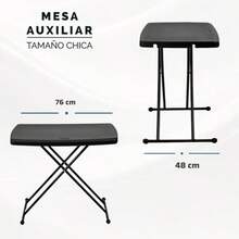 ASDF-EKE Mesa Tablon Plegable Cuadrado 87 cm para Exteriores Interiores Reuniones Jardin Negro - como en la foto - Ver 7