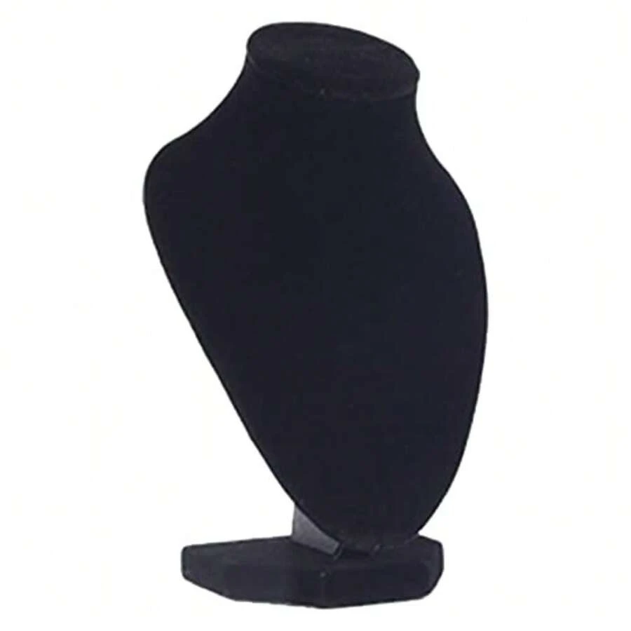 CYPNZJchao Elegante Soporte de Madera para Exhibición de Collares con Tela de Pelusa Negra Busto de maniquí de Cadena de Joyería para Organizar y Exhibir para Hogar Tienda FeriaFashion - 219747190 - Ver 1