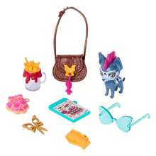 Mattel Monster High 娃娃 Skelita Calaveras，身穿色彩缤纷的剪纸图案连衣裙，配有宠物和 7 件配件，如时尚的贝壳形眼镜、零食和手提包。 - Skelita - 查看 4