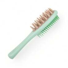 Long-Handled Double-Sided Shampoo Brush With Silicone Handle, Suitable For Both Wet And Dry Use, Massage Brush - màu xanh lá - Xem 1