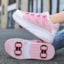 Teenagers' Invisible Detachable 4-Wheel Roller Skate Shoes, Transformable Roller Skating Wheels, Student , Dual-Use Holiday Gift - Pink - View 6
