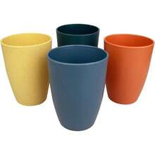 Wheat Straw Cups Set Of 4, Unbreakable Drinking Cup Reusable Plastic Cups Dishwasher  Kitchen Party Camping - 藍色,綠色,橘色,黃色 - 查看 2
