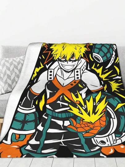 Bakugo Katsuki T Shirt MHA Anime Girl Gift Shirt Tee All Size Heavy-Duty Polyester Blanket, Long-Lasting Warm Throw