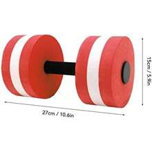 Mancuernas de Agua, Juego de 2 Mancuernas Acuáticas Ligeras de Espuma EVA, Aeróbicos Acuáticos, Pesas, Ejercicio, Piscina, Resistencia, Equipo de Entrenamiento de Natación para Aqua Fitness,(Rojo)(default) - Multicolor - Ver 7