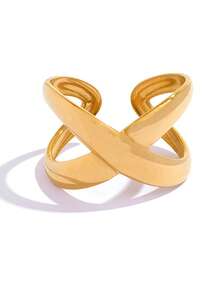 Frminee Bộ 3 chiếc nhẫn hình học bằng thép không gỉ mạ vàng 18K cao cấp, thời trang, tối giản, thanh lịch, độc đáo, tinh tế, thích hợp cho nữ đeo hàng ngày hoặc làm quà tặng. - Vàng 2 - Xem 8