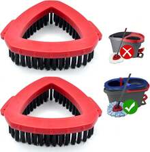 Scrub Brush Mop Replace Head For O Cedar EasyWring 1-Tank Spin Mop System Ocedar Mop Scrub Brush Head Hard Bristle Scrub Brush Floor Clean To Bathroom, Kitchen, Tub And Tile, NOT Fit RinseClean 2-Tank - Bộ cọ chà sàn Ocedar 2 bình chứa nước xoay tròn, 2 chiếc. - Xem 2