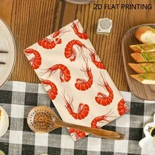 2pcs ,Shrimp Seafood Kitchen Towels, Decorative Themed Towels Dish Cloth And Kitchen Dish Towel, Suitable For Kitchen Restaurant Decoration, Bathroom Use, Guest Decoration, Happy Home Decoration, Holiday Party For Birthday Anniversaries, Valentine's Day, Thanksgiving, Christmas, Halloween, Wedding, New Year Gifts Provide, Ideal Gifts For Her, Him, Family Members, Boyfriends, Girlfriends, Fathers, Family Members, Mothers, Lovers, Daughters, Sons, Grandfathers, Grandmothers, Friends, Classmates And Pets KitchenTowel, Kitchen Sofa, Bed, Car, Bedroom, Living Room, Office, Outdoor Camping, Beach, Wall Decoration, Bedroom Decor, Fall Decor, Fall Decorations For Home, Christmas Party Theme KitchenTowel, Christmas Decor - 白色 - 查看 5