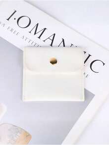 1个白色仿皮首饰袋，带搭扣，高档礼品袋，适用于耳环、项链、手链和戒指，非常适合收纳和包装。 - 彩色 - 查看 7