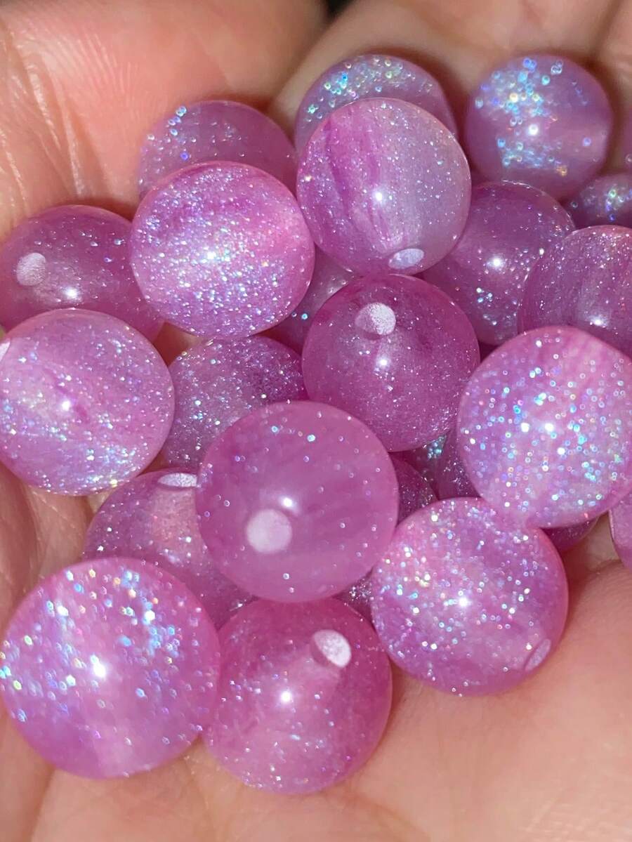 50 hạt cườm màu tím nhạt ánh cầu vồng kích thước 8/10/12mm - Hạt cườm tròn tổng hợp lấp lánh, thích hợp để làm đồ trang sức, vòng tay, dây chuyền - Nguyên liệu thủ công tự làm quà tặng Ngày của Mẹ, hạt cườm làm đồ trang sức.
