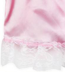 Satini Lingerie Satin  Babydoll Ruffles Frilly Lace Slip Nightwear Dress - Baby Pink - View 9