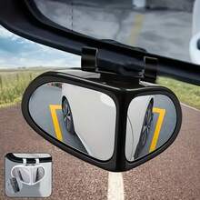 Blind Spot Mirrors, Oval Blind Spot Mirrors, 360° Rotatable, Ultra-Clear Lens, Car Rearview Mirror, Front And Rear Wide Field, Flat Design, Suitable For Trucks, Suvs And Cars - A - View 1