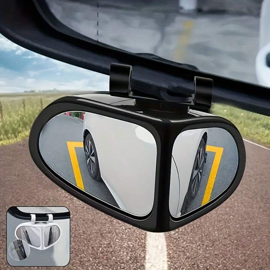 Blind Spot Mirrors, Oval Blind Spot Mirrors, 360° Rotatable, Ultra-Clear Lens, Car Rearview Mirror, Front And Rear Wide Field, Flat Design, Suitable For Trucks, Suvs And Cars - A - View 1