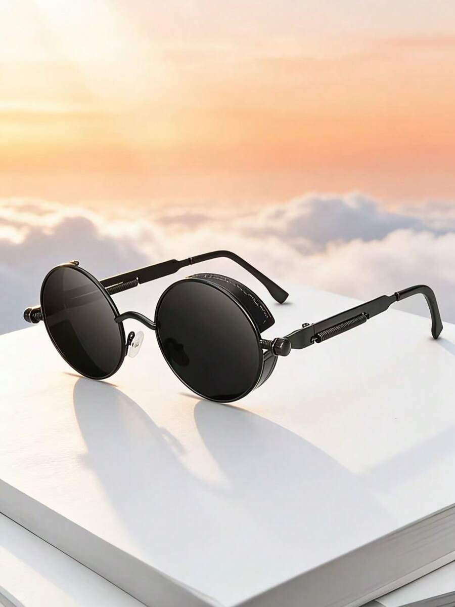 1副/2副蒸汽朋克金属弹簧腿女士时尚眼镜，适合外出、时尚穿搭、驾驶、舞台表演、派对和聚会。 - 彩色 - 查看 1