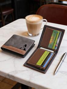 1pc Customized Engraved Wallet | Personalized Letter/Name Engraving, Unisex Multi-Card Slots Zipper Wallet, Durable Casual Design, Ideal Gift For Valentine's Day, Anniversary, Birthday, Faux Leather, Customizable - Multicolor - View 5