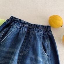 2026 Nuevos pantalones vaqueros casuales y holgados de otoño para niños, pantalones largos versátiles - Azul - Ver 6