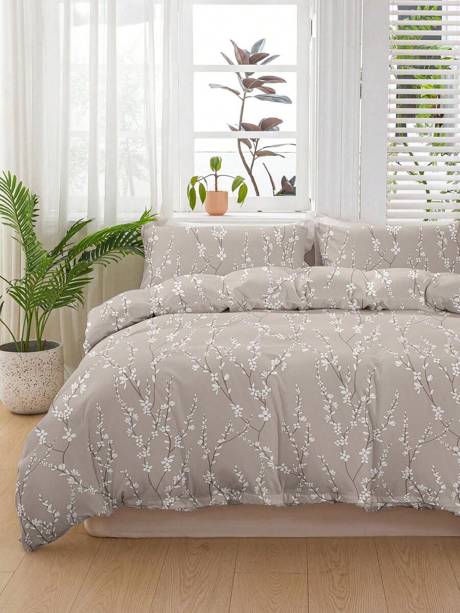 Bộ 3 ga trải giường họa tiết hoa, được làm từ chất liệu microfiber cao cấp siêu mềm mại và thoáng khí, phù hợp cho mọi mùa, có thể giặt máy, chống phai màu, chống xù lông, chống co rút, chống nhăn, trang trí phòng ngủ theo phong cách Bohemian/Farmhouse/Modern Minimalist thời trang, dễ bảo quản, phù hợp với giường cỡ Twin/Full/Queen/King, lý tưởng cho nhà ở, ký túc xá, căn hộ, khách sạn, nhà nghỉ dưỡng và làm quà tặng. - Nhiều màu - Xem 1