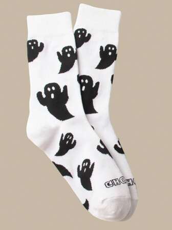 1 Pair Of Women's Autumn And Winter Sweet Girly-Style Thigh-High Socks, Basic Solid Black And White Colors, Suitable For Knee-High Boots/Flats, An Essential Fashion Item For Creating A Lazy Vibe, Warm, Comfortable And Skin-Friendly Socks