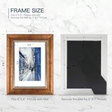5x7 Picture Frames Set Of 4 Rustic Retro Photo Frame With HD Plastic Cover For Wall Mount And Tabletop Display Family Friends Wedding Gift - Gold - View 4