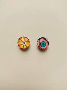 12pcs Crystal Glass Animal Eye DIY Shoe Decoration Set, Suitable For Clogs, Beach Sandals, Flip Flops - Multicolor - View 4