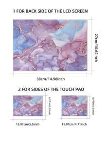 Miếng dán trang trí laptop, 15.4" 15.6" - Miếng dán vinyl bảo vệ laptop (Tặng kèm 2 miếng đệm cổ tay), Màu tím xanh vân đá chống thấm nước (Kích thước tiêu chuẩn, không chỉ dành cho mọi model, cần tự cắt theo kích thước phù hợp). - Nhiều màu - Xem 8