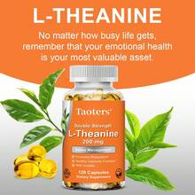 L-Theanine Dietary Supplement - With 200 Mg Of L-Theanine And 100 Mg Of N-Acetylcysteine ​​(NAC) - Supports Cardiovascular Health, Relieves Stress - 120 Capsules, 60-Day Supply - 1瓶 - 查看 8