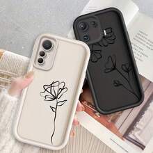 1pc Gradient Frame Dopamine Matte Line Lotus Flower Soft Silicone Phone Case, Minimalist Design, Cute Cartoon Style, Perfect Protection For Honor X7/Galaxy A56 5G/Infinix Smart 8/Infinix Hot 40/Transsion Spark 30C/Spark Go 2024/Redmi Note 14 5G/ Moto E22/E22i/OPPO A54 - White - View 2