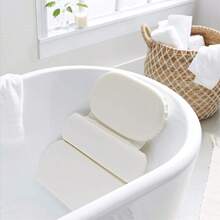 Bath Tub Neck Pillow With Suction Cups, Waterproof, 3 - Panel, - 3-panel - View 2
