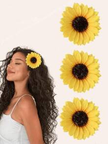 2件/3件套 女士休闲度假波西米亚向日葵发夹