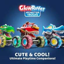3-Pack Monster Truck Toys, Educational Toys For Kids | Toddler Dynamic Light-Up Cars - Monster Lightning Off-Road Vehicles With LED Lightning Wheels, Press-To-Start Dinosaur Trucks, Baby Toy Gifts, Perfect Christmas And Birthday Gifts, Battery Powered - Three Packs: Red, Green, and Blue. - View 7