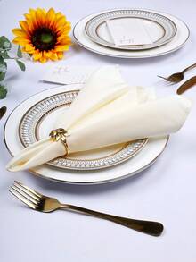 6/10/12/24/50pcs Beige Cloth Napkins Dinner Napkins Bulk 14*14/17*17/20*20 Inch Washable 100% Polyester Fabric Cloth Table Napkins With Stitched Edges Ideal For Hotel Restaurant, Holiday Parties Wedding