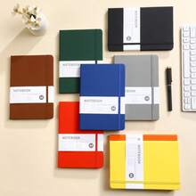 A5硬面笔记本套装 - PU皮革封面，200页/100页，适用于学校、大学、工作、旅行 - 横线笔记本，方便记笔记 - 彩色 - 查看 10