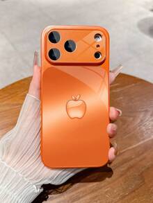 1个新款时尚橙色渐变苹果设计奢华大视野钢化玻璃镜头保护手机壳，兼容 17/17Pro/17ProMax/17Air/16/16Pro/16ProMax/16Plus/15/15Plus/15Pro/15ProMax/14/14Plus/14Pro/14ProMax/13/13Pro/13ProMax/12/12Pro/12ProMax/11/11ProMax，磨砂防摔，金属漆全覆盖高端保护壳 - 彩色 - 查看 5