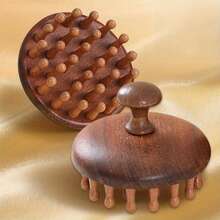 Natural Sandalwood Scalp Massager - Handmade Wooden Wide-Tooth Comb - Wooden Massage Comb And Sandalwood Hair Brush, Luxurious Hair Care, Scalp Massager, Promotes Hair Growth