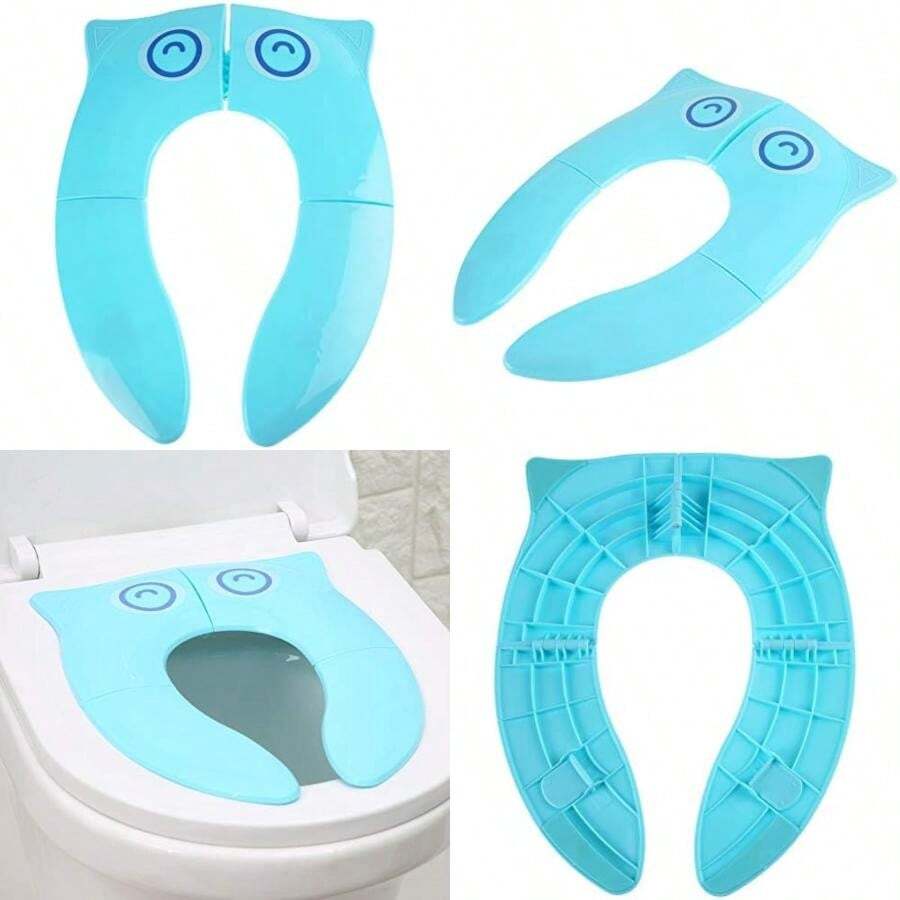FTVOGUE Cubierta de asiento de inodoro para niños Asiento de inodoro de viaje portátil plegable con 4 almohadillas antideslizantes (02)(default) - Multicolor - Ver 1