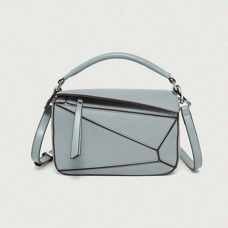 Simple Portable Geometric Bag Autumn And Winter New Versatile Spliced Pebble Crossbody Bag