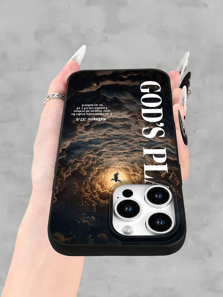 Creative Religious Bible Element Design Pattern Hot Selling High-End Protective Phone Case, FOR16Max /11/12/13/14/15/16/17Plus Pro Max Holiday Gift/Birthday Gift/Valentine's Day Gift, Suitable For Girlfriends, Boyfriends, Women, Men, Husbands, Wives, Friends Or Oneself - 黑色 - 查看 7